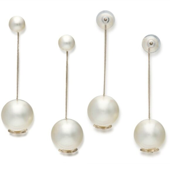 Authentic Chanel large pearl drop CC earrings - Picture 2 of 12
